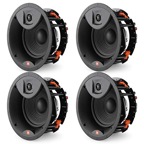 JBL LAE8C 8″ in-Ceiling Speakers 2-Way Frameless Design with White Magnetic Grille – (4 Pack)