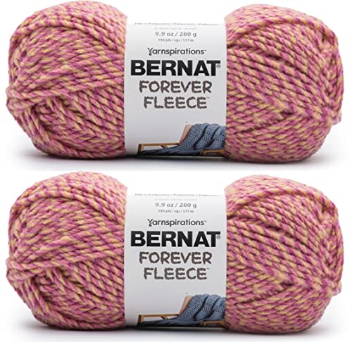 Bernat Forever Fleece Dancing Queen Yarn - 2 Pack of 280g/9.9oz - Polyester - 6…