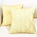 Slow Cow Embroidery Cushion Covers Yellow Throw Pillow Covers 18x18 Inches, Set of 2