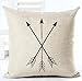 QINU KEONU Feather Arrow Magic Squares Cotton Linen Throw Pillow Case Cushion Cover Home Sofa Decorative 18 X 18 Inch (7)