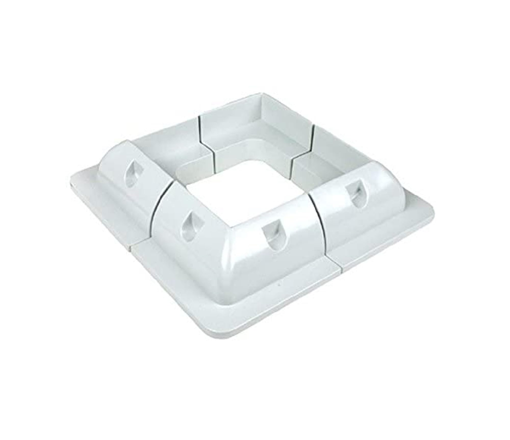 Spark ABS corner plastic mounting brackets for fixing solar panels to campervans, Black White motorhomes, caravans, boats or any other roofs flat surfaces (White)