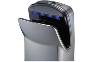 World Dryer V-649A VMax Vertical Hand Dryer, 110-120V, High-Impact ABS Cover in Silver