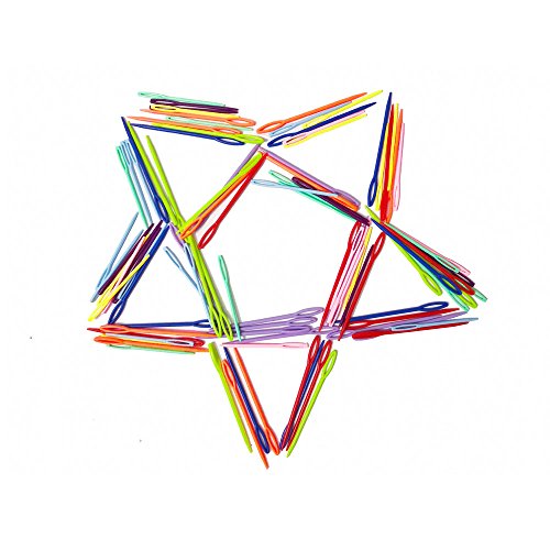 100 Pcs Plastic Sewing Needles, iFergoo 50 Pcs 3.5" Colorful Large Eye Crafts Needles and 50 Pcs 2.75"Kids Safety Learning Needles for DIY Sewing Handmade Crafts, kid Weave Education - Thumbnail 3