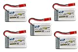 BTG 3.7V 750mAh 25C Lipo Battery for MJX X400 X400W X400C X300C X500 X800 Drone HS110 HS110W HS200 HS120 HS200W HS130 Drone Sky Viper S670 Drone-pack of 5