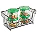 mDesign Stackable Metal Basket for Kitchen Storage - Wire Farmhouse Bin Basket w/Handles for Pantry - Stacking Wire Basket Organizer for Food, Drinks, Snacks - Hyde Collection, 3 Pack, Bronze