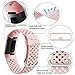 Wepro Band Compatible with Fitbit Charge 4 Bands for Women Men, Compatible with Fitbit Charge 3 Bands, Waterproof Breathable Holes Sport Strap for Charge 4/Charge 3/Charge 3 SE, Small, Pink Sand