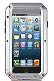 iPhone 5/5S Case, X-CASE Extreme Hard Military Heavy Aluminum Metal Armor Tank Gorilla Glass Shockproof Rainproof Water Resistant Weatherproof Dust/Dirt/Snow Proof Anti-smudge Resistant Acoustic Port Protection Cover Case For iPhone 5/5S (silver)