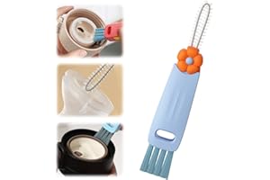 BUSYLIVE 3 in 1 Multifunctional Crevice Cleaning Brush Set - Portable Cup Lid Cleaner for Baby Bottle Gap Tight Spaces