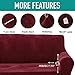 Rose Home Fashion Velvet Sofa Slipcover, Stretch Couch Covers for 3 Cushion Couch, Burgundy, Water Resistant, Pet-Friendly, High-Traffic Areas