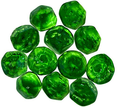 Distinctive Glass Jewels for Vase Filler, Table Scatter or other Beautiful Accents (2.2 Pounds, Shimmering Green)