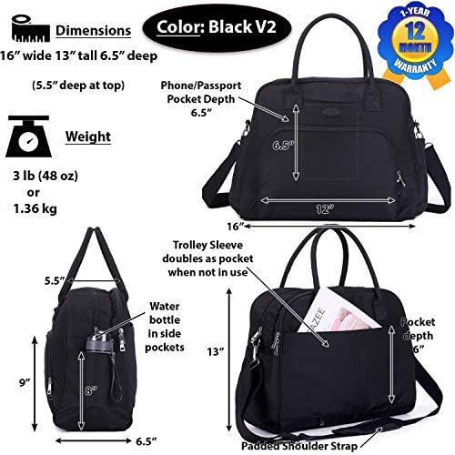 Lily & Drew Carry On Weekender Overnight Travel Shoulder Bag for 15.6 Inch Laptop Computers for Women 6 Lily & Drew Carry On Weekender Overnight Travel Shoulder Bag for 15.6 Inch Laptop Computers for Women