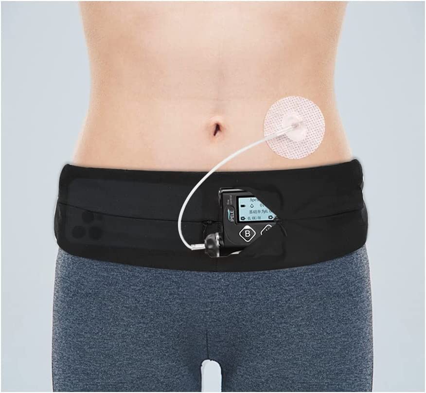 Insulin Pump Belt Holder Diabetic Pump Belt Insulin Pump Waist Belt Band Diabetes Pouch Accessories for Men Women Medical Fanny Pack with 2 Pockets Travel Waist Band Phone Holder