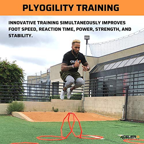 OCT-X PRO 12 Octagon 24" Agility Rings / Agility Grid Training for Foot Speed, Vertical Jumping, Soccer, Football, Baseball, Basketball / Exercise Ladder Training Set / Drill Guide & E-Book - Thumbnail 3