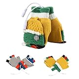 Dealpeak Cold Weather Winter Knitted Gloves USB Heated Warmer Gloves for Women Men Best Winter Gift Choice (GS52)