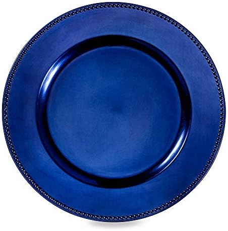 Beaded Charger Plate, Set of 6 (Blue)