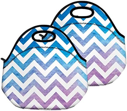 2 Pack - Lunch Tote Bag, Anyshock Insulated Waterproof Durable Neoprene Lunch Lunch Bag Organizer for Women Men Adults Kids Girls and Teens (Pattern 8-2 pack)