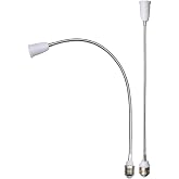 E26/E27 Light Socket Extender Adapter,E26 to E26 Socket Extender, 58CM/22.5 Inch Extension,Bendable Flexible Gooseneck Adjustable Extension Socket Extender Adaptor (2-Pack)