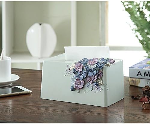 ZfgG Minimalist Cute Resin Tissue Box,butterfly Flower Towel Tube,pumping Tray 21.6x13.3x10.8cm storage (Color : #1)
