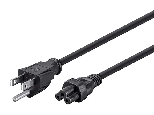 Monoprice Power Cord - NEMA 5-15P to IEC-320-C5, 18AWG, 7A/125V, SVT, 3-Prong, 3ft, Black