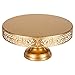 Amalfi Decor Cake Stand, Large Round Metal Pedestal Holder, Gold, 14 Inches