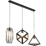 3x Suspension Luminaire Vintage Industriel - 27cm - Laiton - E27 - Pour Cuisine/Salon