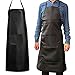 K Y KANGYUN Heavy Duty Aprons-Waterproof Apron- Rubber Vinyl Apron Men-Best for Staying Dry When Dishwashing, Lab Work, Butcher, Cleaning Fish, Oil and Stain Proof, Leather Apron (Black)