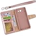 Arae Case Compatible for Samsung Galaxy J7 2017 / J7 V / J7 2017 / J7 Prime / J7 Perx / J7 Sky Pro/Galaxy Halo, Wallet Case with Kickstand and Flip Cover, Rosegold