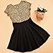 FEITONG Kids Baby Girls Leopard Printing Short Sleeveless Dress (6-7Y, Black)
