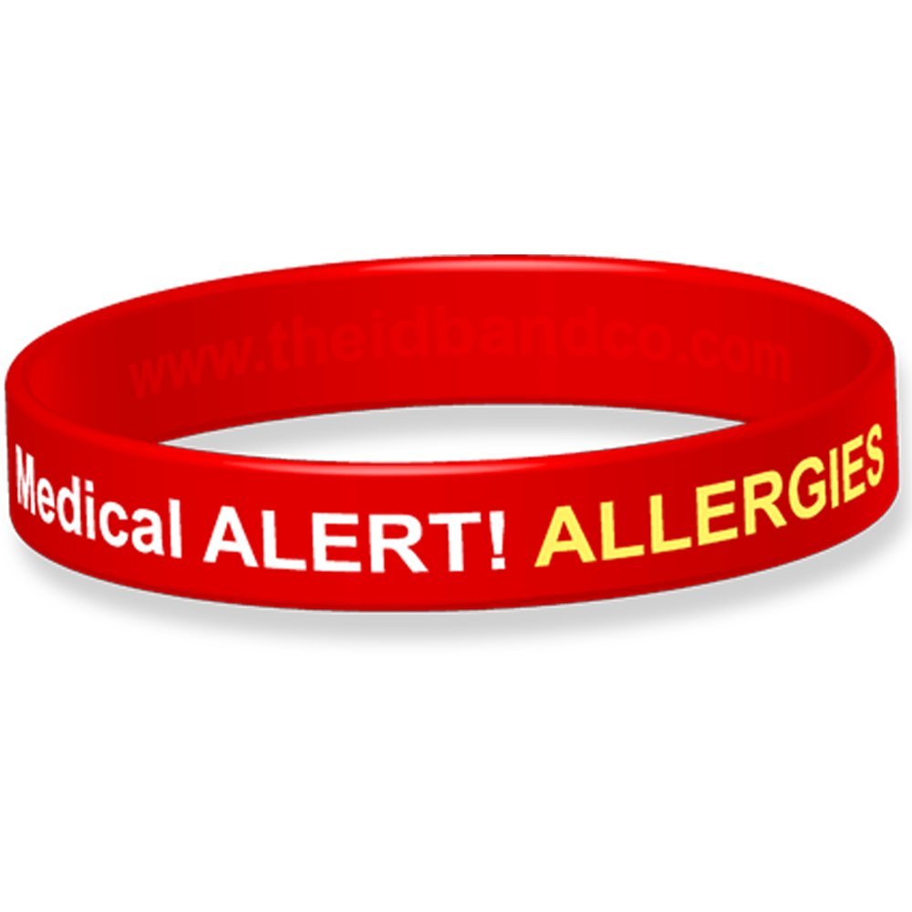 Allergy Alert! Use Epi-Pen Silicone Wristband-20.2cm -Red B2826