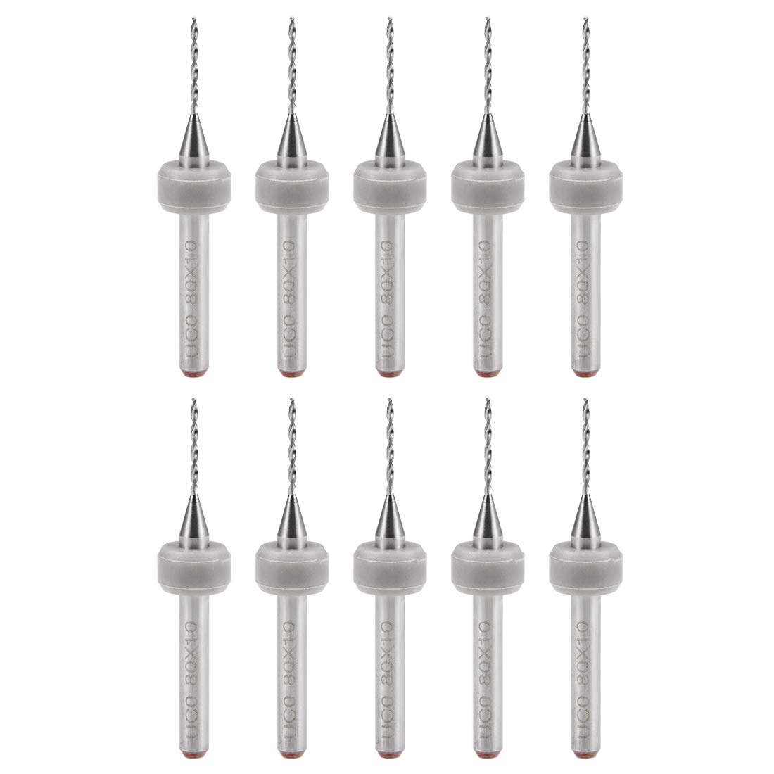 sourcing map PCB Drill Bits 0.8mm Tungsten Carbide Rotary Tool Jewelry CNC Engraving Print Circuit Board Micro Drill Bits 1/8 Inch Shank 10 Pcs