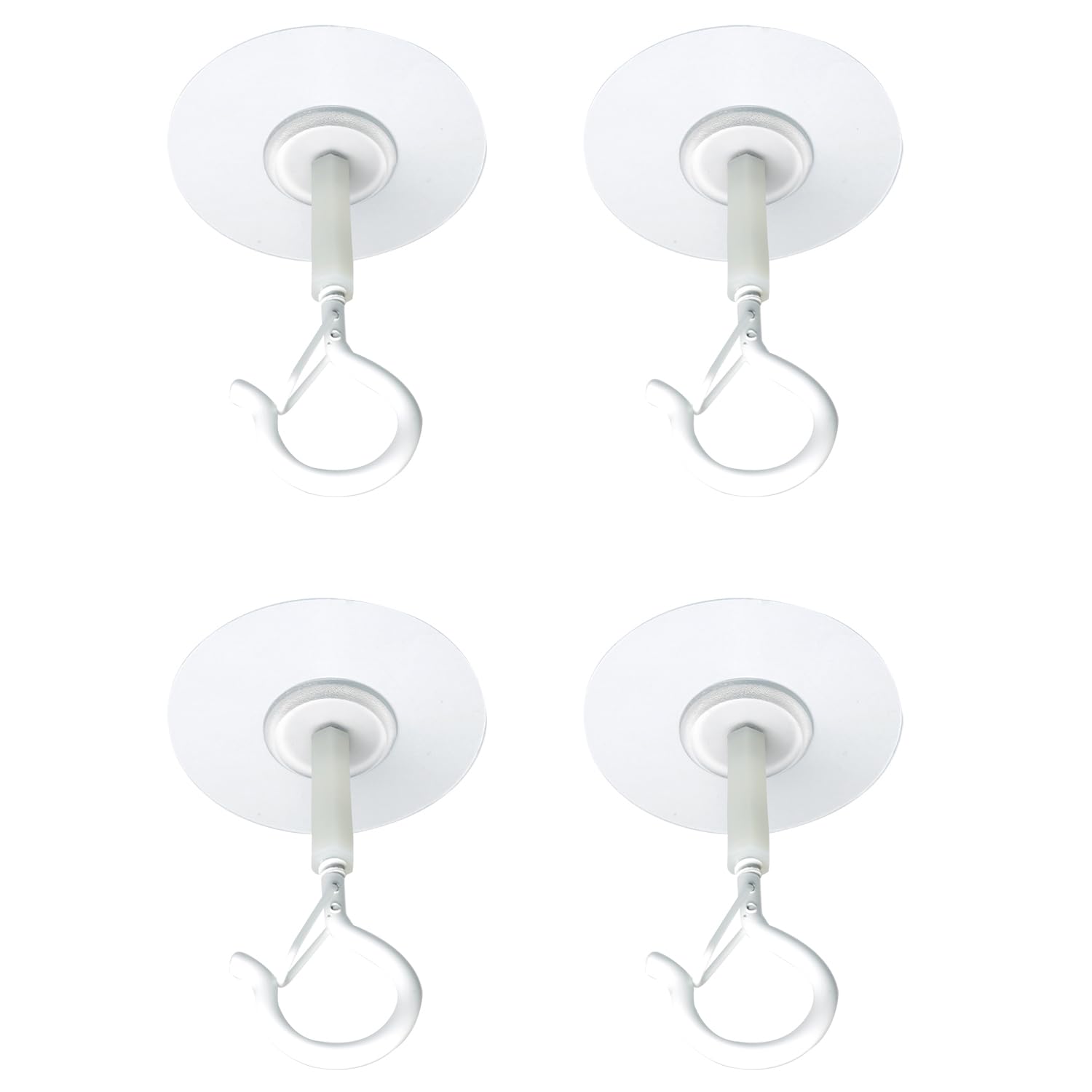 Photo 1 of Pro Bamboo Kitchen 4PCS Self Adhesive Ceiling Hooks with Locking Clip Windproof Hooks Hooks for Hanging Lanterns Plants Wind Chimes String Lights Mosquito Netting White