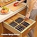 BAYKA Knife Block In-Drawer Knife Holder, Moso Bamboo Kitchen Knife Storage Drawer Organizer, Large Handle Spacing Knife Block Without Knives, Fit for 16 Knives and 1 Sharpener