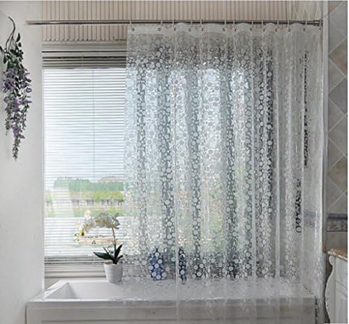 GYMNLJY Shower curtain Waterproof Transparent Bathroom Bath Shower Curtain cut off Hanging curtain , 150180