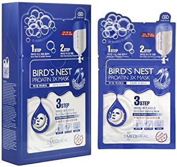 Mediheal BIRD'S NEST Proatin 3X Mask 3ml+3ml+27ml × 10 Pcs 3STEP CARE