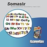 Somasix New and Improved ABC Magnetic Letters and Numbers - Educational Refrigerator Magnets (62 Pieces)