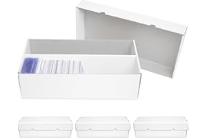 NUMINA 4 Pack 2-Row Cardboard Card Storage Box for Large Card Collections, Holds 1600 Loose Cards, Heavy Duty Trading Card Or