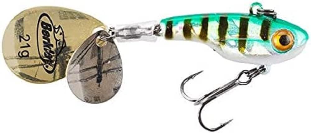 Berkley Pulse Spintail, Jig Lure with Spinner Blade & Berkley Fusion Treble Hook - Long Casting Hard Bait for Perch, Trout, Pike, Unisex, Holo Perch, 14g | 70mm
