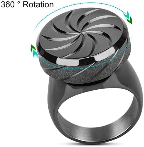 Ring Gyro Fashion Ring for Women 316L Stainless Steel ring 2017 New Design 360° Rotation Hands Focusing Toys Size11