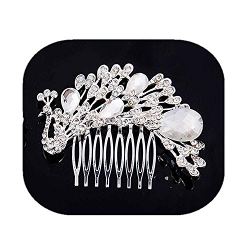 Wedding Bridal Women S Crystal Decor Peacock Hair Comb Headband