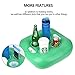 FEEBRIA Inflatable Floating Drink Holder with 4 Holes Large Capacity,Drink Float for Pool Party Beach (Green)