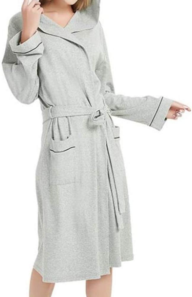HJR100% Cotton Towelling Bath Robe Womens Dressing Gown Terry Towel Hooded Bathrobes for Ladies S-5XL Gift for Women