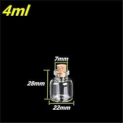 TAI DIAN 4ml Transparent Glass Cork Bottles Crafts