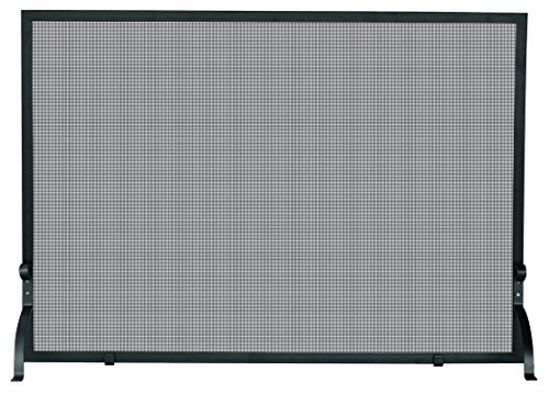 Uniflame 44” Medium Sized Screen - Single Panel Olde World Finish - Accommodates Most Fireplaces - Heavy Metal Shielding w/Sturdy Metal Base