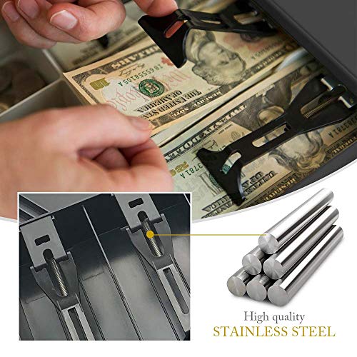 Apelila POS Cash Register Money Drawer with Removable Coin 4 Bills and 4 Coins Tray for Supermarket, Shop, Department Store, Drugstore (4 Bill & Coins) - Thumbnail 4