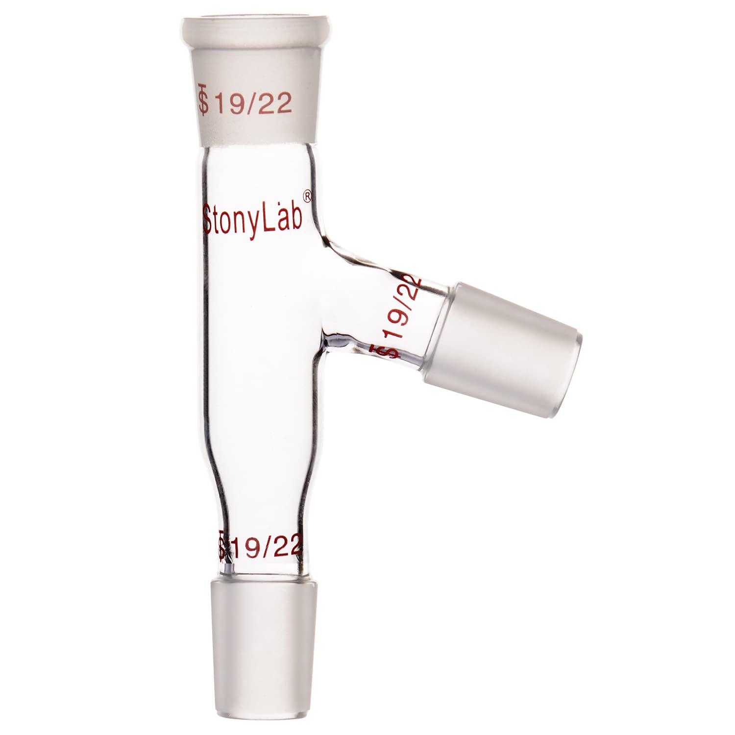 StonyLab 3 Way Distilling Adapter with 19/22 Joints for Distillation Apparatus