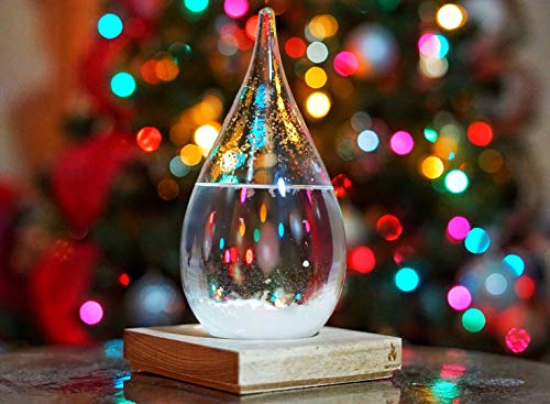 Empyrean Decorative Storm Glass - Water Drop Weather Predictor Creative Forecast Bottle Barometer Weather Glass - 17th Century European Meteorological Stylish Display Large Home Glass Crafts (Large)