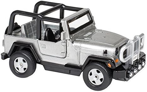 Light and Sound Power Pullback Action Silver Jeep 5 Inch Toy