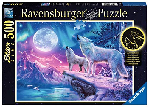 Wolf im Nordlicht