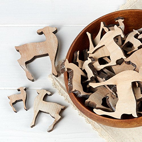 Laser Cut Unfinished Wooden Deer Cutouts | 60 Ornaments