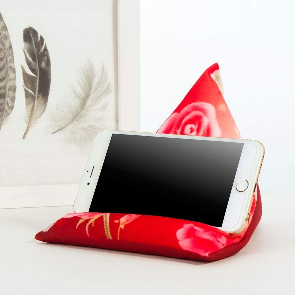 BAOIWEI Universal Phone and Tablet Stand Pillow Pad Holder for iPhone, iPad, E-Reader, Lap Stand Mobile Phone Holder, Multi Angle Soft Pillow Pad, Suitable for Many Occasions (Red)